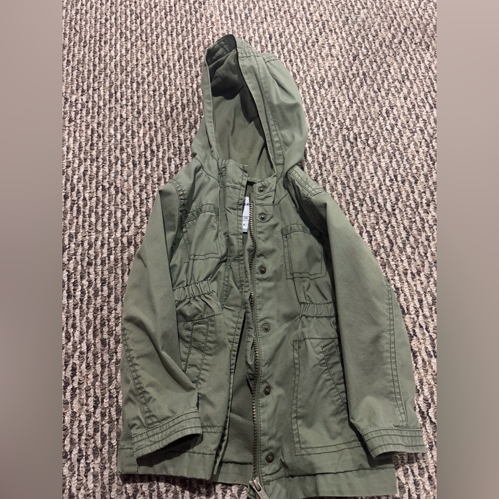 Old Navy Kids Olive Hooded Raincoat